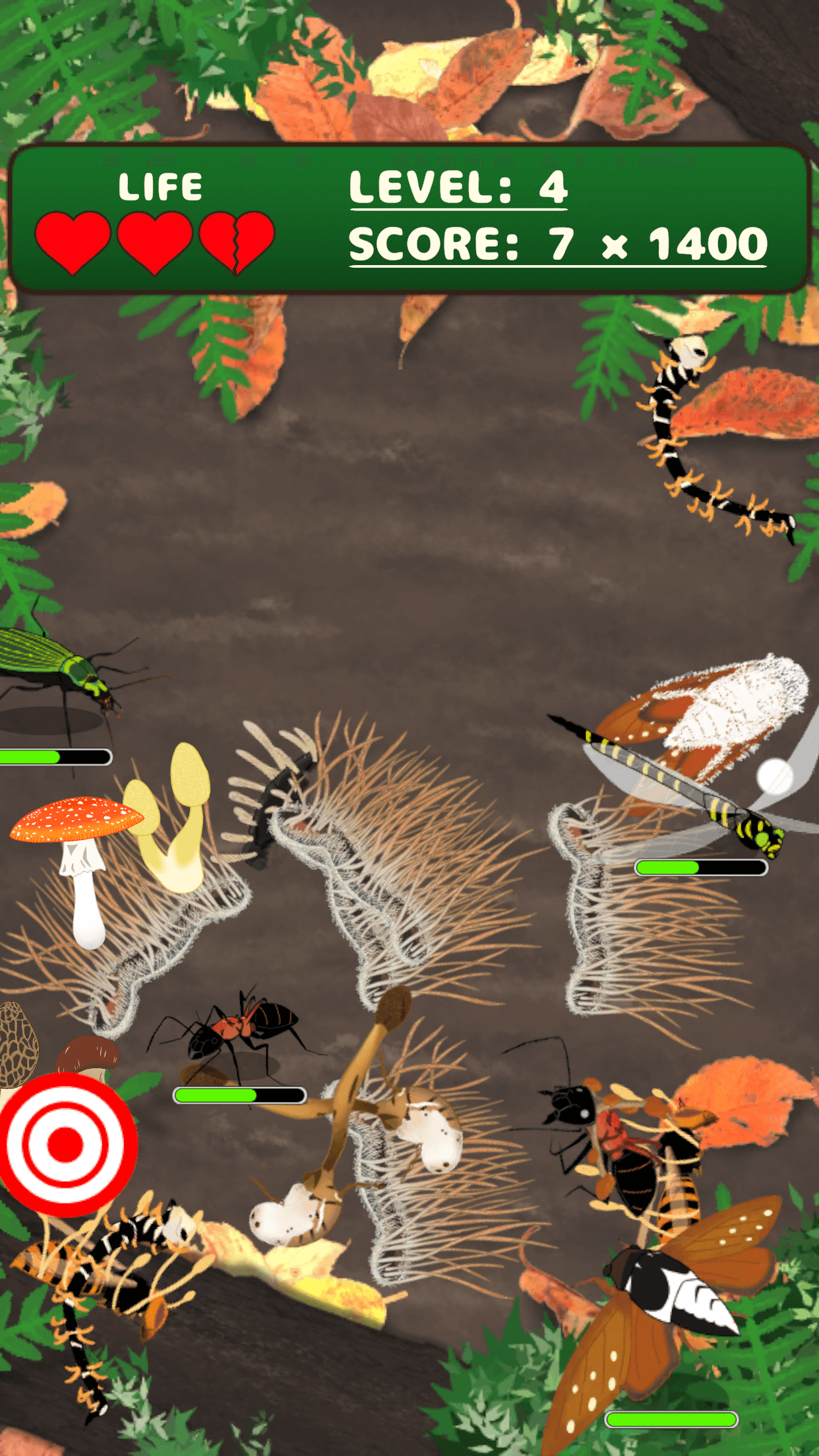 キノコまみれプレイ画面_レベル4